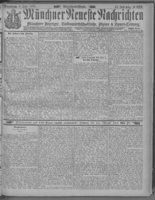 Münchner neueste Nachrichten Dienstag 4. Juni 1889