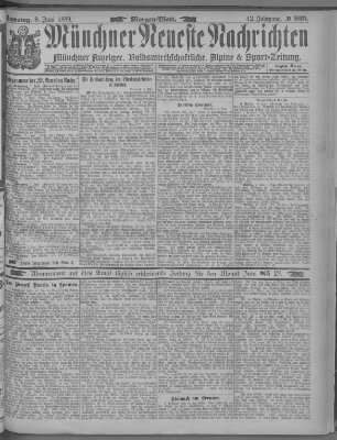 Münchner neueste Nachrichten Samstag 8. Juni 1889