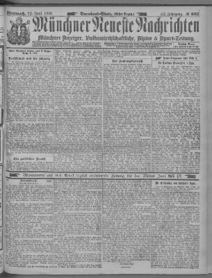 Münchner neueste Nachrichten Mittwoch 12. Juni 1889