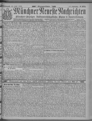 Münchner neueste Nachrichten Mittwoch 12. Juni 1889