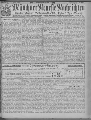 Münchner neueste Nachrichten Dienstag 18. Juni 1889