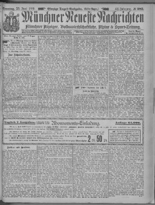 Münchner neueste Nachrichten Sonntag 23. Juni 1889