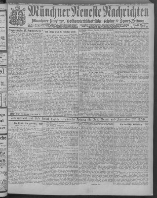 Münchner neueste Nachrichten Montag 8. Juli 1889