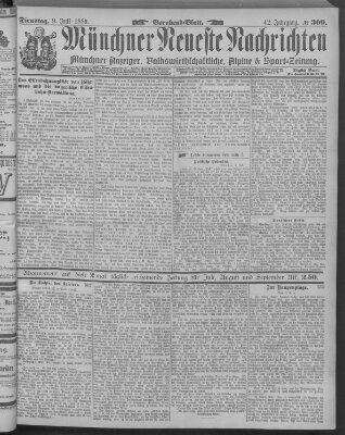 Münchner neueste Nachrichten Dienstag 9. Juli 1889