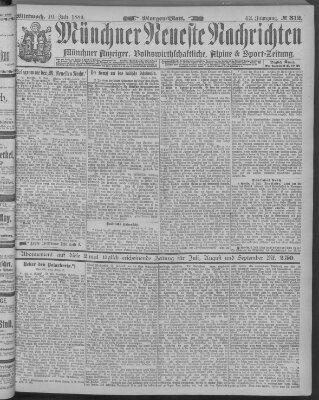 Münchner neueste Nachrichten Mittwoch 10. Juli 1889