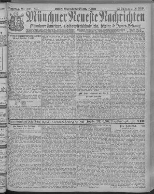 Münchner neueste Nachrichten Samstag 20. Juli 1889