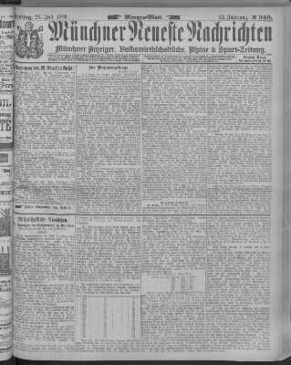 Münchner neueste Nachrichten Freitag 26. Juli 1889