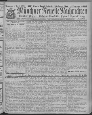 Münchner neueste Nachrichten Sonntag 4. August 1889