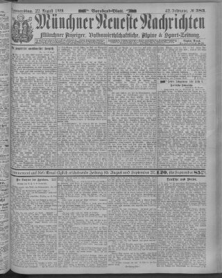 Münchner neueste Nachrichten Donnerstag 22. August 1889