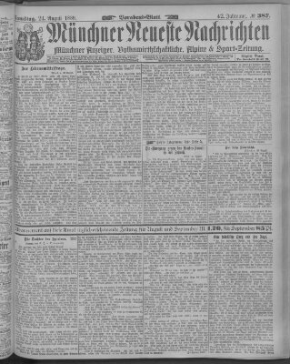 Münchner neueste Nachrichten Samstag 24. August 1889