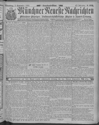 Münchner neueste Nachrichten Dienstag 3. September 1889