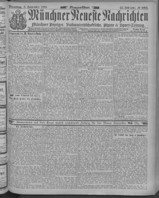 Münchner neueste Nachrichten Dienstag 3. September 1889