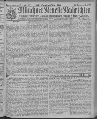 Münchner neueste Nachrichten Donnerstag 5. September 1889