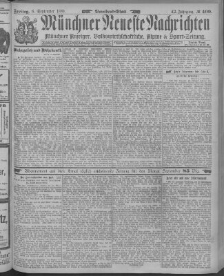 Münchner neueste Nachrichten Freitag 6. September 1889