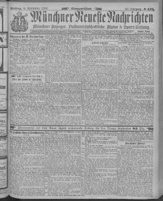 Münchner neueste Nachrichten Freitag 6. September 1889