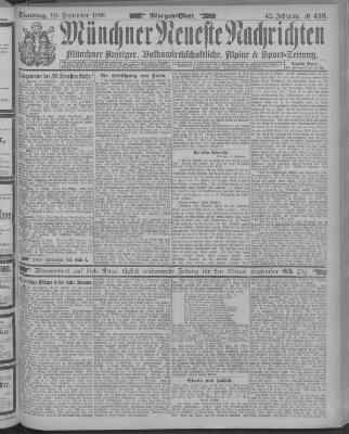 Münchner neueste Nachrichten Dienstag 10. September 1889