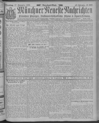 Münchner neueste Nachrichten Dienstag 17. September 1889