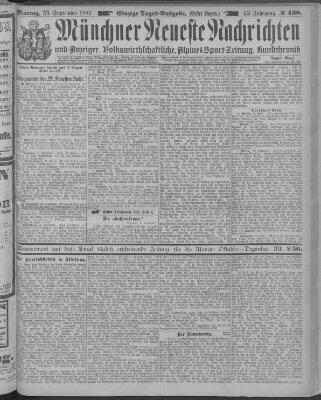 Münchner neueste Nachrichten Montag 23. September 1889