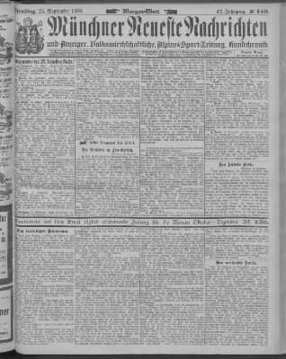 Münchner neueste Nachrichten Dienstag 24. September 1889