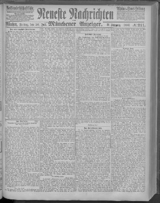 Neueste Nachrichten und Münchener Anzeiger (Münchner neueste Nachrichten) Freitag 30. Juli 1886