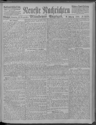 Neueste Nachrichten und Münchener Anzeiger (Münchner neueste Nachrichten) Sonntag 12. September 1886