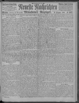 Neueste Nachrichten und Münchener Anzeiger (Münchner neueste Nachrichten) Freitag 24. September 1886