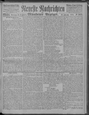 Neueste Nachrichten und Münchener Anzeiger (Münchner neueste Nachrichten) Sonntag 26. September 1886