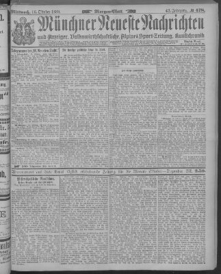 Münchner neueste Nachrichten Mittwoch 16. Oktober 1889