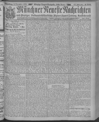 Münchner neueste Nachrichten Samstag 2. November 1889