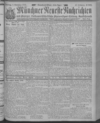 Münchner neueste Nachrichten Freitag 8. November 1889