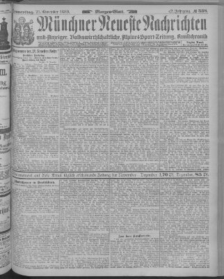 Münchner neueste Nachrichten Donnerstag 21. November 1889