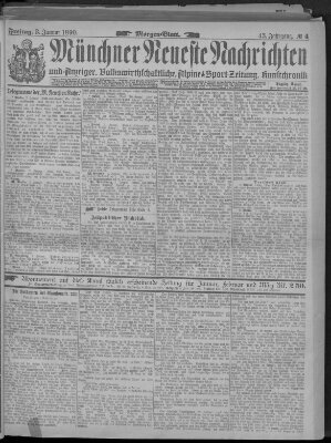 Münchner neueste Nachrichten Freitag 3. Januar 1890