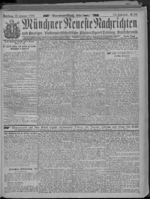 Münchner neueste Nachrichten Freitag 10. Januar 1890