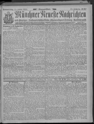 Münchner neueste Nachrichten Donnerstag 23. Januar 1890