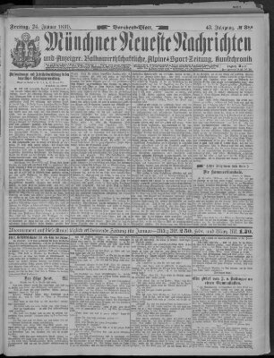 Münchner neueste Nachrichten Freitag 24. Januar 1890