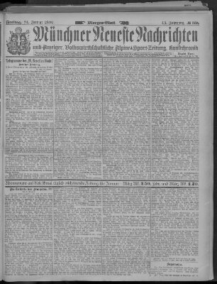 Münchner neueste Nachrichten Freitag 24. Januar 1890