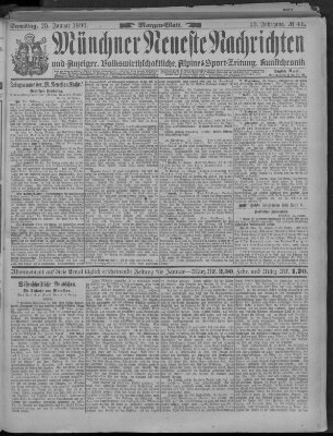 Münchner neueste Nachrichten Samstag 25. Januar 1890