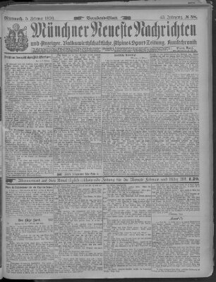 Münchner neueste Nachrichten Mittwoch 5. Februar 1890