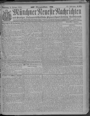 Münchner neueste Nachrichten Samstag 8. Februar 1890