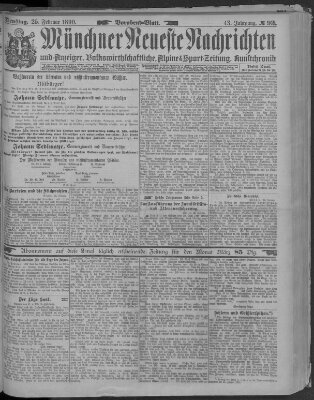 Münchner neueste Nachrichten Dienstag 25. Februar 1890