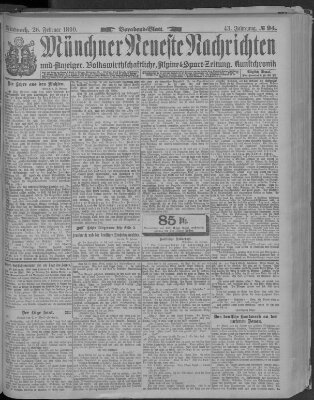 Münchner neueste Nachrichten Mittwoch 26. Februar 1890