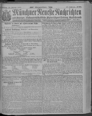 Münchner neueste Nachrichten Freitag 28. Februar 1890