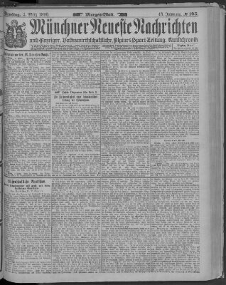 Münchner neueste Nachrichten Dienstag 4. März 1890