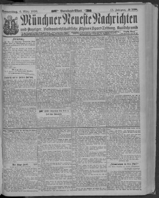 Münchner neueste Nachrichten Donnerstag 6. März 1890