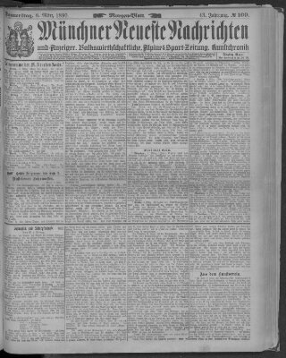 Münchner neueste Nachrichten Donnerstag 6. März 1890