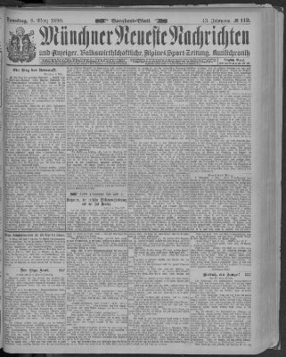 Münchner neueste Nachrichten Samstag 8. März 1890