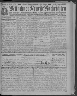 Münchner neueste Nachrichten Sonntag 16. März 1890