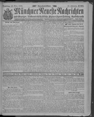 Münchner neueste Nachrichten Samstag 22. März 1890