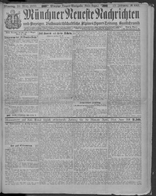 Münchner neueste Nachrichten Montag 24. März 1890