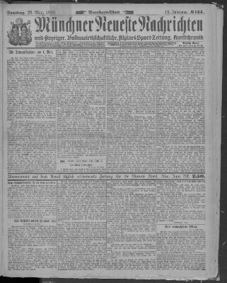 Münchner neueste Nachrichten Samstag 29. März 1890